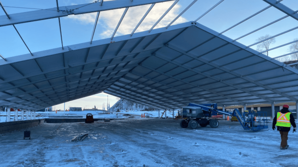 Construction and maintenance tent rental for industrial job sites