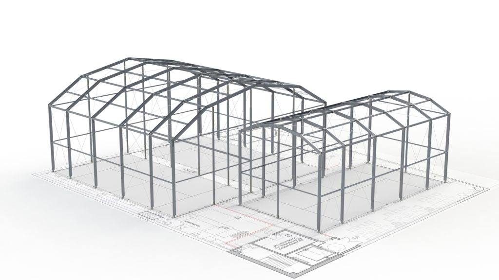 Dome structure tent specifications with curved profile and column-free interior