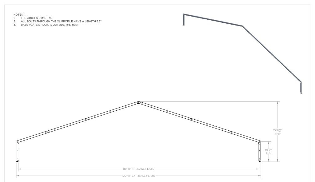 120′ wide structure tent diagram