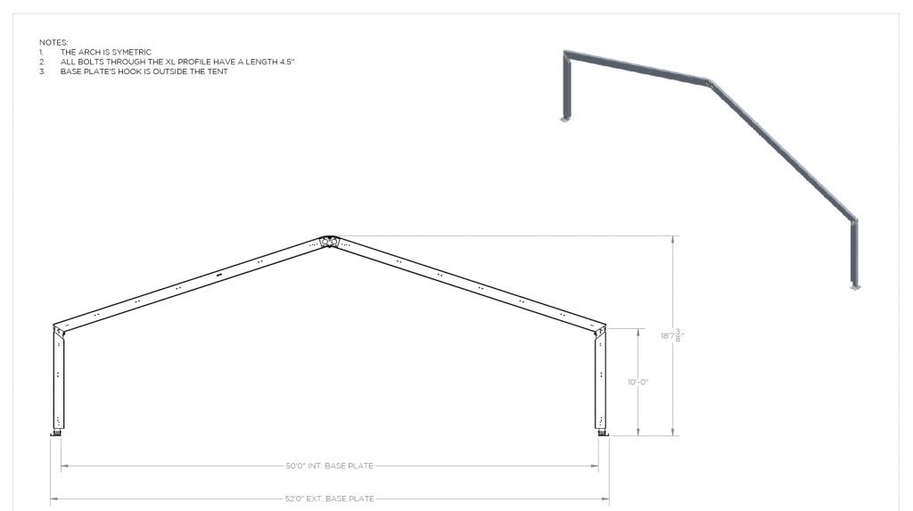 50′ wide structure tent diagram