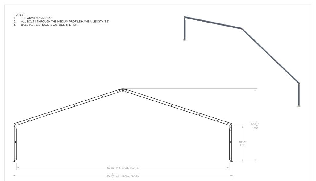 60′ wide structure tent diagram