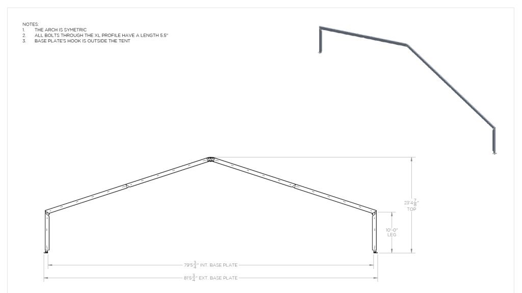 80′ wide structure tent diagram