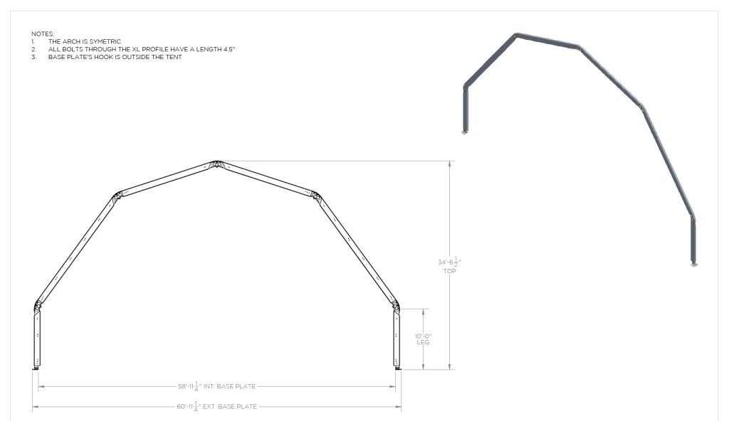 59′ Dome Structure — technical diagram with dimensions